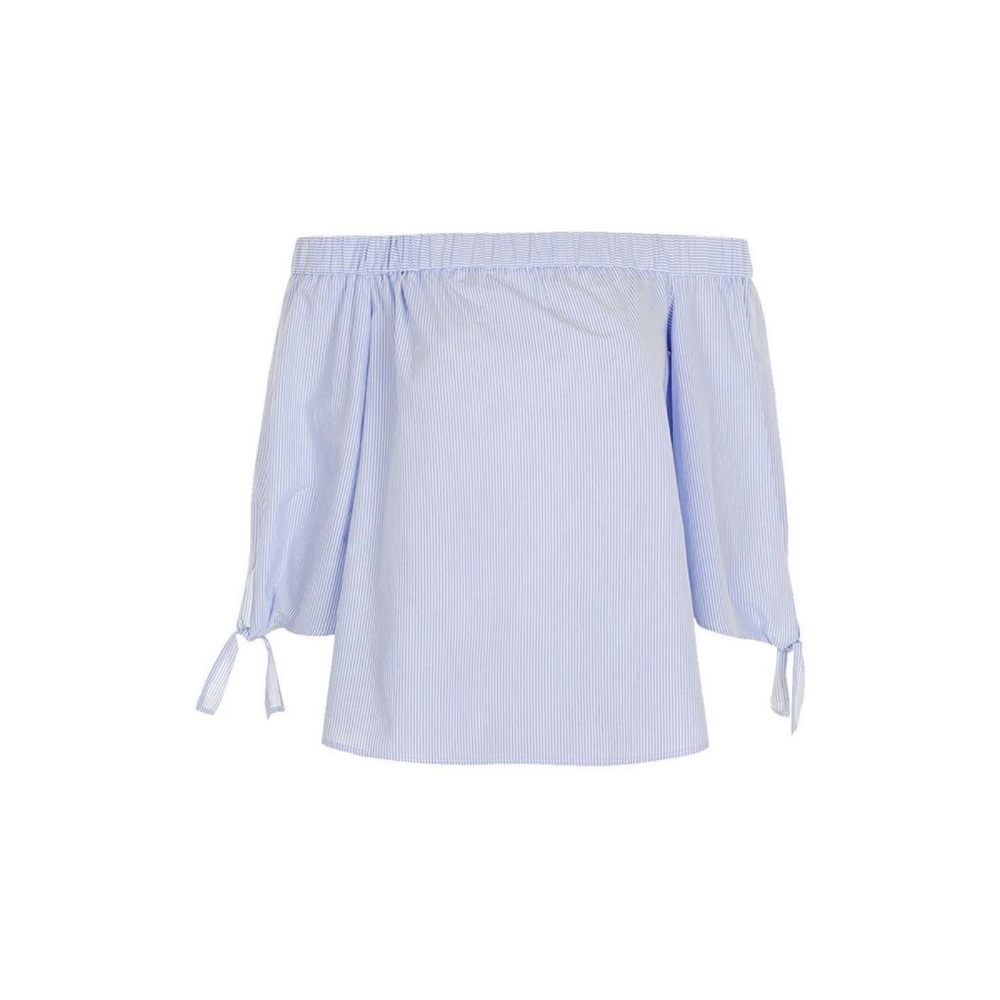 Topshop | Tie Sleeve Off the Shoulder Top